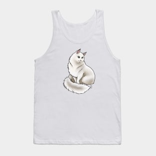 Cat - Siberian - White Tank Top